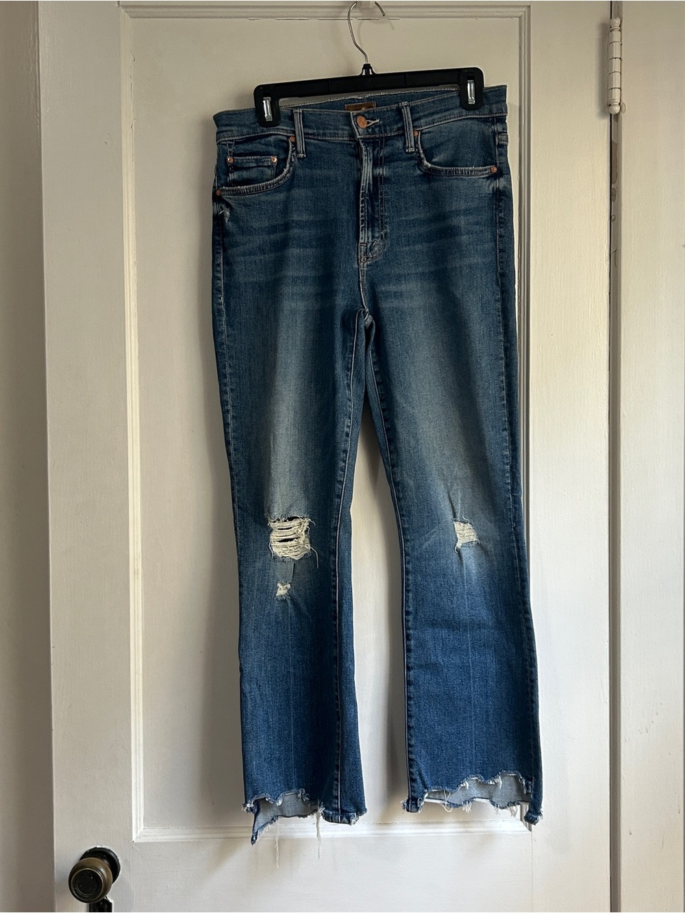 Women's Mother Distressed Medium Blue Straight Jeans - Size 29